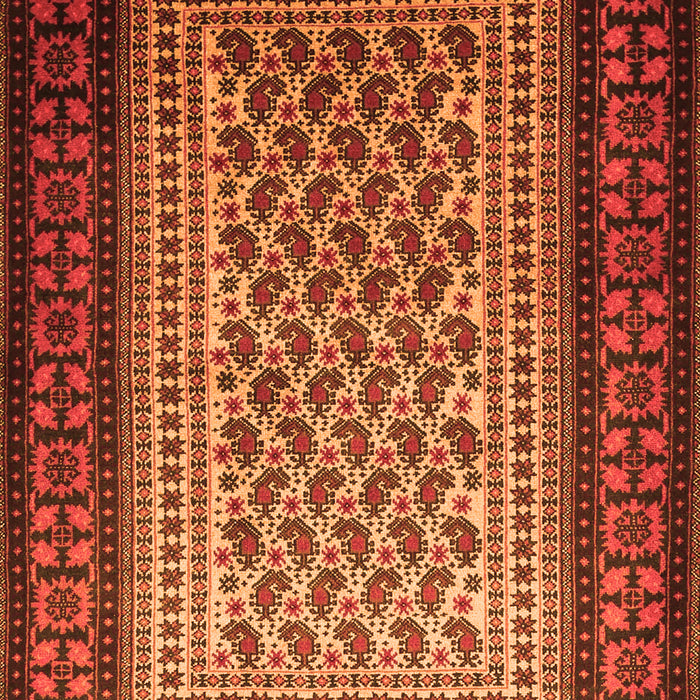 Serging Thickness of Machine Washable Persian Orange Traditional Area Rugs, wshtr1766org
