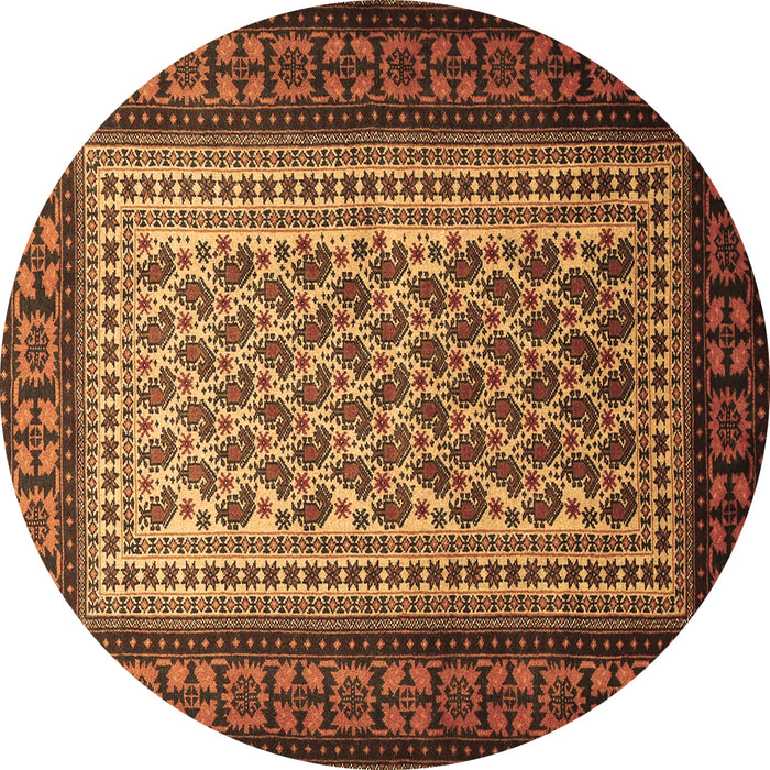 Round Machine Washable Persian Brown Traditional Rug, wshtr1766brn