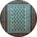 Round Persian Light Blue Traditional Rug, tr1766lblu