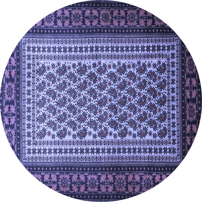 Round Machine Washable Persian Blue Traditional Rug, wshtr1766blu