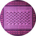 Round Machine Washable Persian Purple Traditional Area Rugs, wshtr1766pur