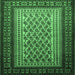 Square Machine Washable Persian Emerald Green Traditional Area Rugs, wshtr1766emgrn