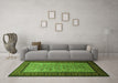 Machine Washable Persian Green Traditional Area Rugs in a Living Room,, wshtr1766grn