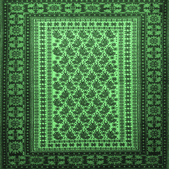 Square Persian Emerald Green Traditional Rug, tr1766emgrn