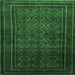 Square Southwestern Emerald Green Country Rug, tr1767emgrn