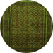 Square Southwestern Green Country Rug, tr1767grn