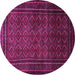 Round Southwestern Purple Country Rug, tr1767pur