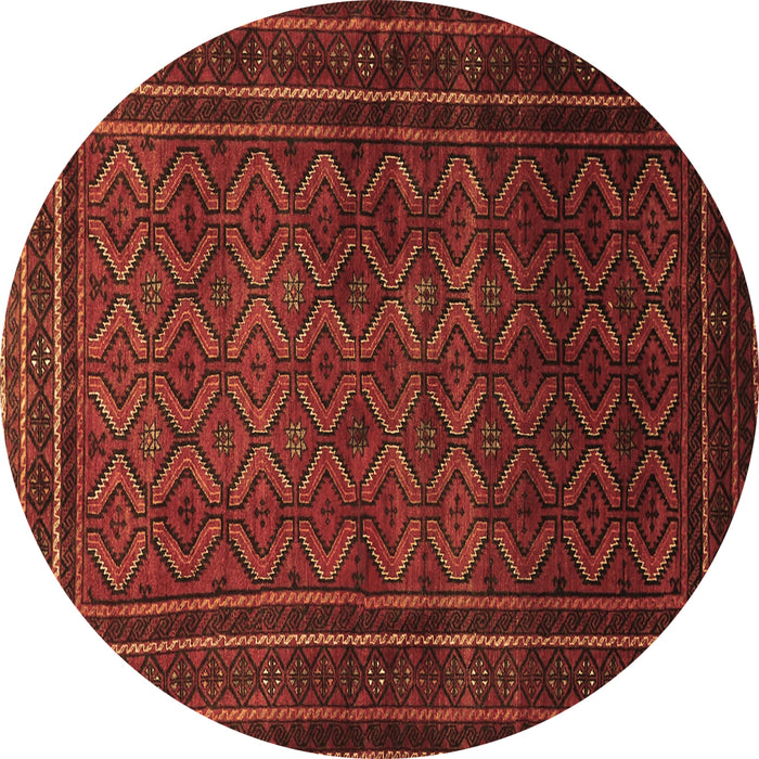 Round Southwestern Brown Country Rug, tr1767brn