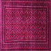 Square Machine Washable Southwestern Pink Country Rug, wshtr1767pnk