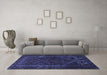 Machine Washable Persian Blue Traditional Rug in a Living Room, wshtr1768blu