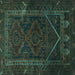 Square Persian Turquoise Traditional Rug, tr1768turq