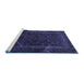 Sideview of Machine Washable Persian Blue Traditional Rug, wshtr1768blu