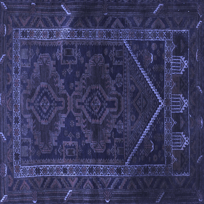 Square Persian Blue Traditional Rug, tr1768blu
