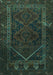 Machine Washable Persian Turquoise Traditional Area Rugs, wshtr1768turq