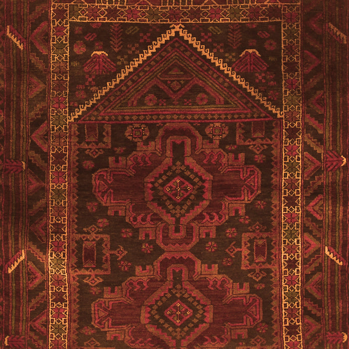 Serging Thickness of Machine Washable Persian Orange Traditional Area Rugs, wshtr1768org