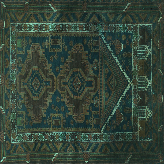 Square Machine Washable Persian Turquoise Traditional Area Rugs, wshtr1768turq