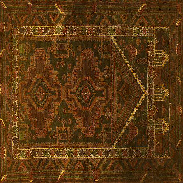 Square Persian Yellow Traditional Rug, tr1768yw