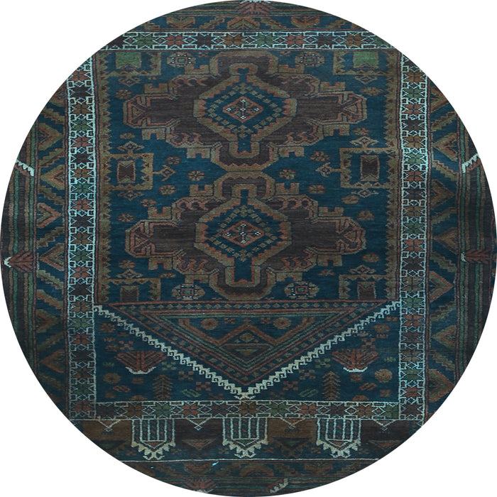 Round Persian Light Blue Traditional Rug, tr1768lblu