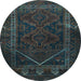 Round Persian Light Blue Traditional Rug, tr1768lblu
