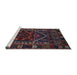 Sideview of Machine Washable Traditional Dark Scarlet Red Rug, wshtr1769