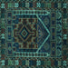 Square Persian Turquoise Traditional Rug, tr1769turq
