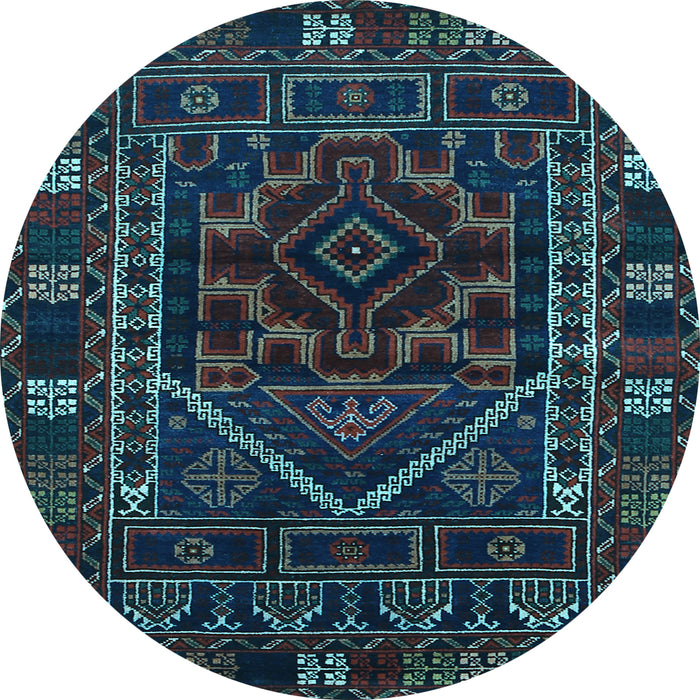 Round Machine Washable Persian Light Blue Traditional Rug, wshtr1769lblu