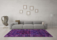 Machine Washable Persian Purple Traditional Rug, wshtr1769pur