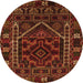 Square Persian Orange Traditional Rug, tr1769org