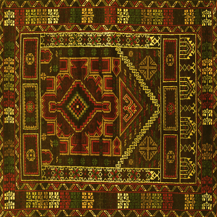 Square Persian Yellow Traditional Rug, tr1769yw