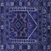 Square Machine Washable Persian Blue Traditional Rug, wshtr1769blu