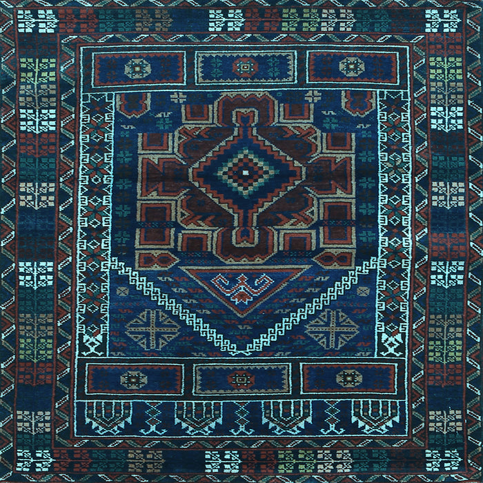 Square Persian Light Blue Traditional Rug, tr1769lblu