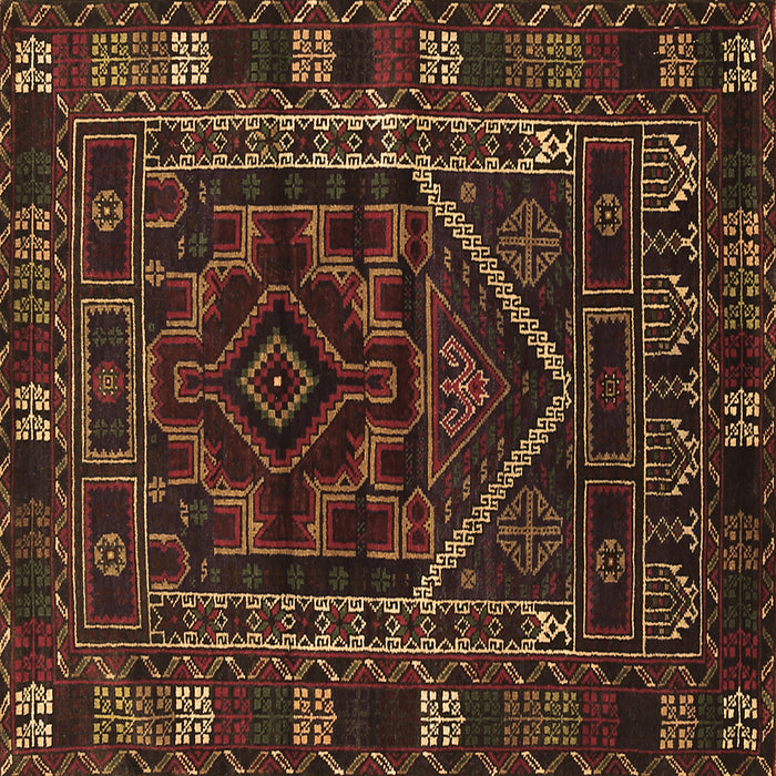 Square Persian Brown Traditional Rug, tr1769brn