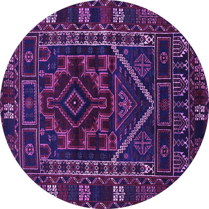 Round Persian Purple Traditional Rug, tr1769pur