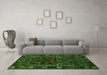 Machine Washable Persian Green Traditional Area Rugs in a Living Room,, wshtr1769grn