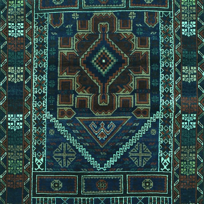 Machine Washable Persian Turquoise Traditional Area Rugs, wshtr1769turq