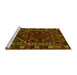 Sideview of Machine Washable Persian Yellow Traditional Rug, wshtr1769yw