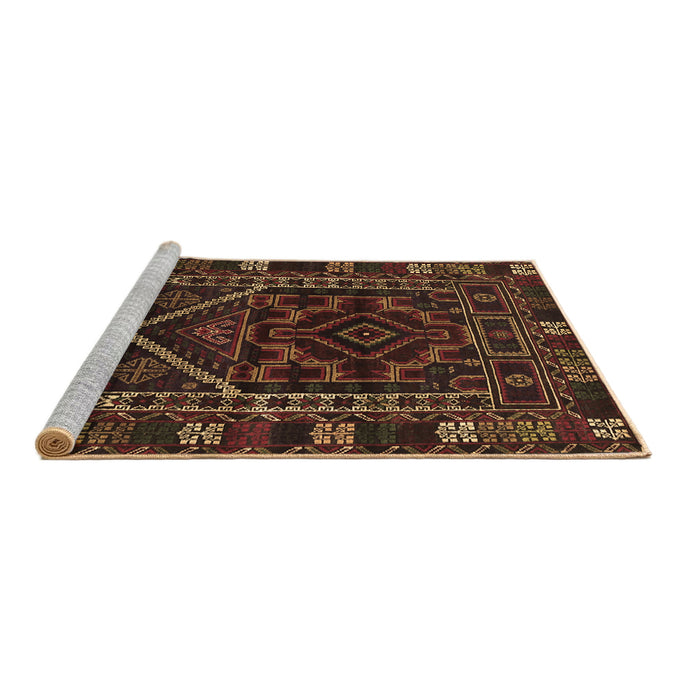 Sideview of Machine Washable Persian Brown Traditional Rug, wshtr1769brn