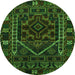 Square Persian Green Traditional Rug, tr1769grn