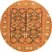 Square Persian Orange Traditional Rug, tr176org