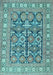 Machine Washable Persian Light Blue Traditional Rug, wshtr176lblu