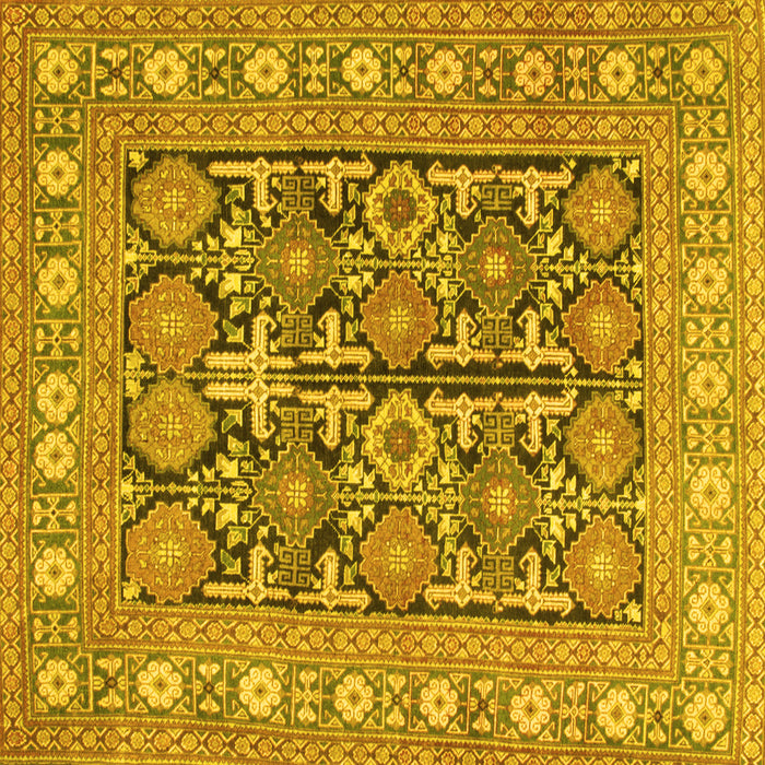 Square Persian Yellow Traditional Rug, tr176yw