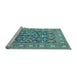 Sideview of Machine Washable Persian Light Blue Traditional Rug, wshtr176lblu