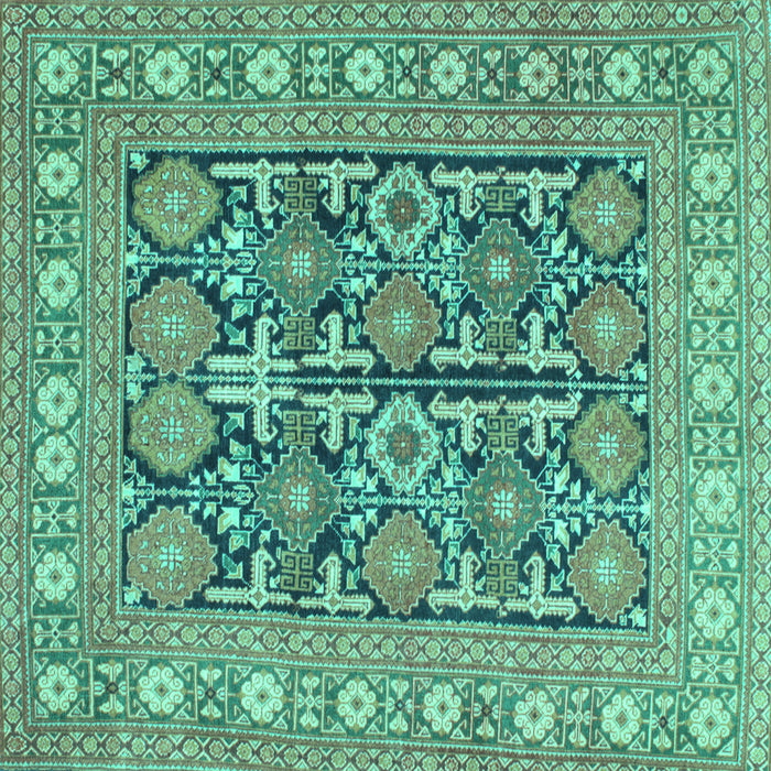 Square Persian Turquoise Traditional Rug, tr176turq