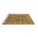 Sideview of Machine Washable Persian Brown Traditional Rug, wshtr176brn