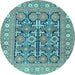 Round Persian Light Blue Traditional Rug, tr176lblu