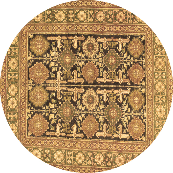 Round Machine Washable Persian Brown Traditional Rug, wshtr176brn