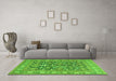 Machine Washable Persian Green Traditional Area Rugs in a Living Room,, wshtr176grn