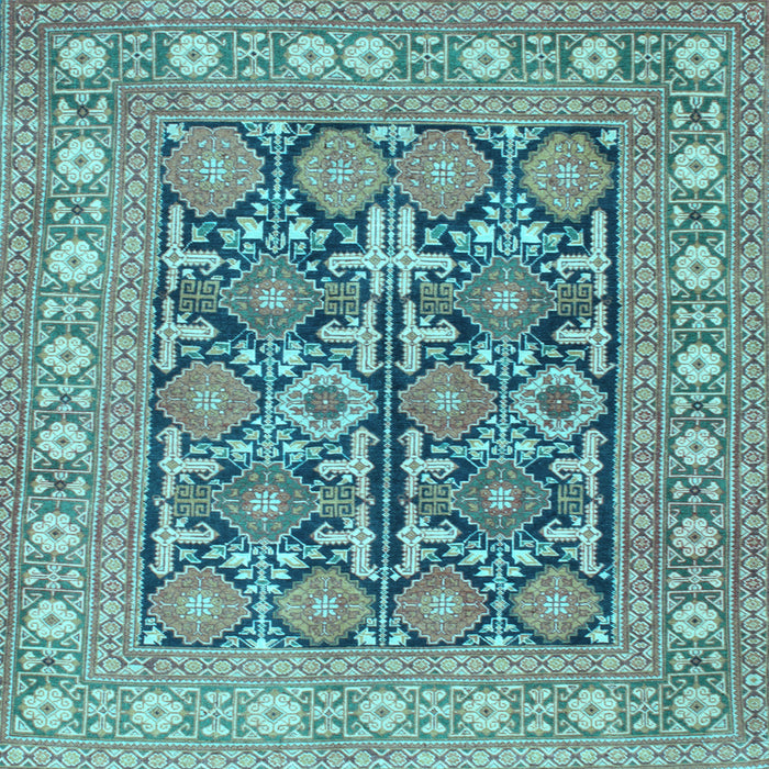 Square Machine Washable Persian Light Blue Traditional Rug, wshtr176lblu