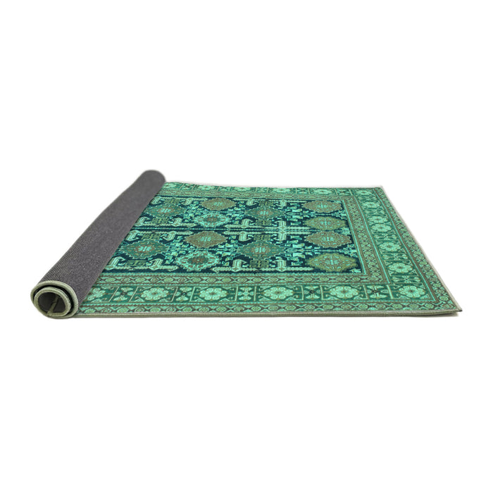 Sideview of Persian Turquoise Traditional Rug, tr176turq