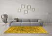 Machine Washable Persian Yellow Traditional Rug in a Living Room, wshtr176yw